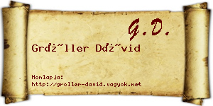 Gröller Dávid névjegykártya